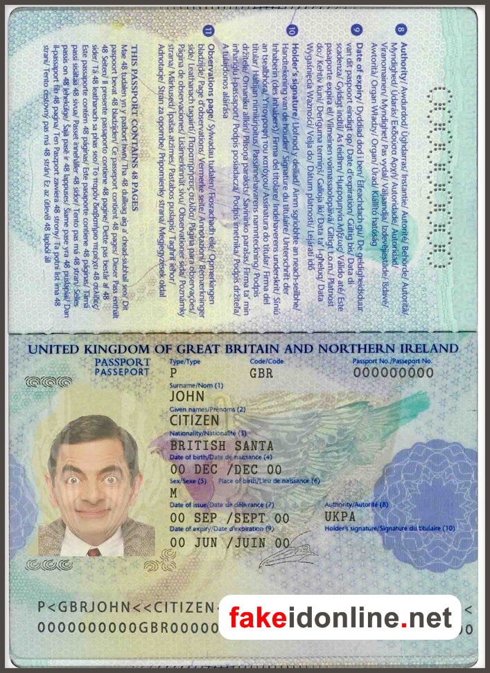 UK Passport Template PSD V1